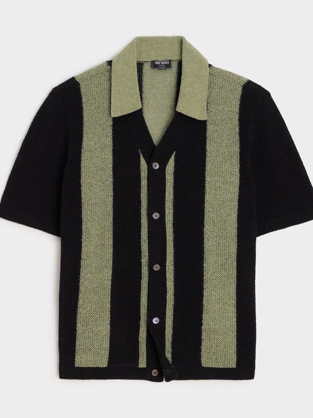 Todd Snyder Men's Black Cropped Boucle Sweater Polo Size L - Picture 2 of 9